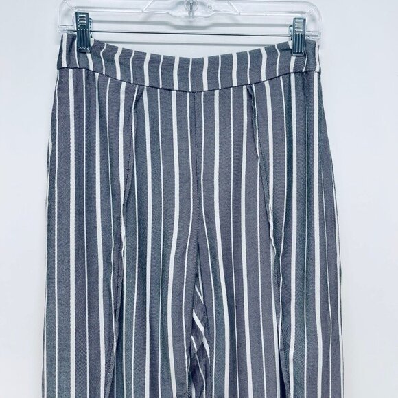 Free People Pants Size 2 Women’s Grey White Striped Split Hem Rosemary - Picture 3 of 14